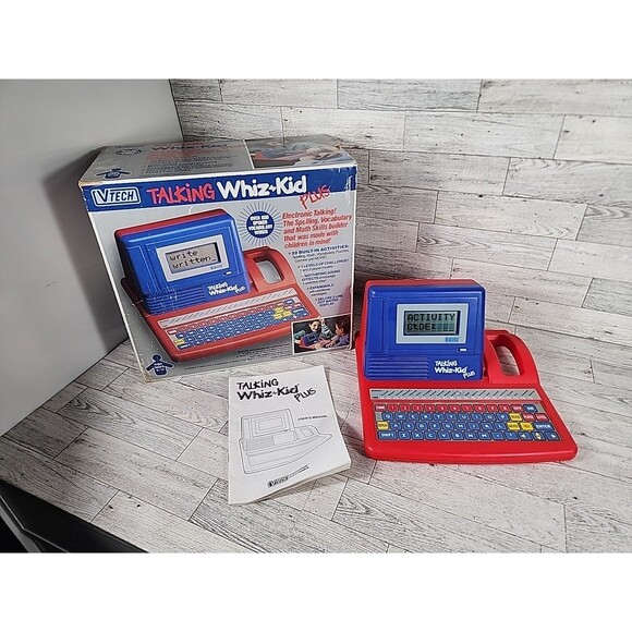 1990 VTECH Talking Whiz Kid Plus Electronic Learning Computer w/ Box & Manual - Picture 1 of 16